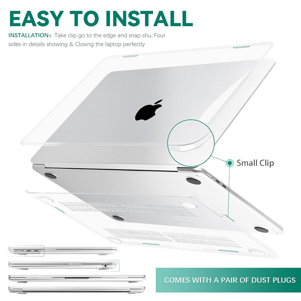 Verilux Transparent Laptop Case for M3 MacBook Air 13.6 inch Case 2022 2023 2024 A3113 A2681 M2 Chip, with Screen Protector, TPU Keyboard Protector, Set of Dust Plugs Verilux Transparent Laptop Case for M3 MacBook Air 13.6 inch Case 2022 2023 2024 A3113 A2681 M2 Chip, with Screen Protector, TPU Keyboard Protector, Set of Dust Plugs